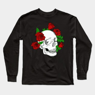 SKULL HEAD ROSES UNISEX Long Sleeve T-Shirt